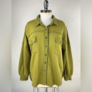 💚 2887. Terry Button Front Shacket